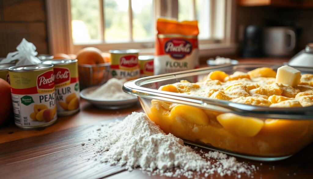 Preparing Peach Cobbler