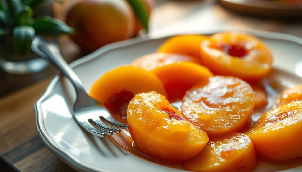 Reducing sugar in canned peaches