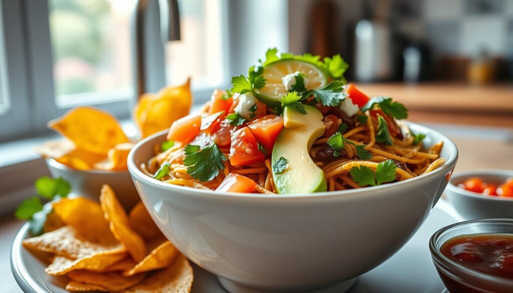 Taco bowl garnishes and sides