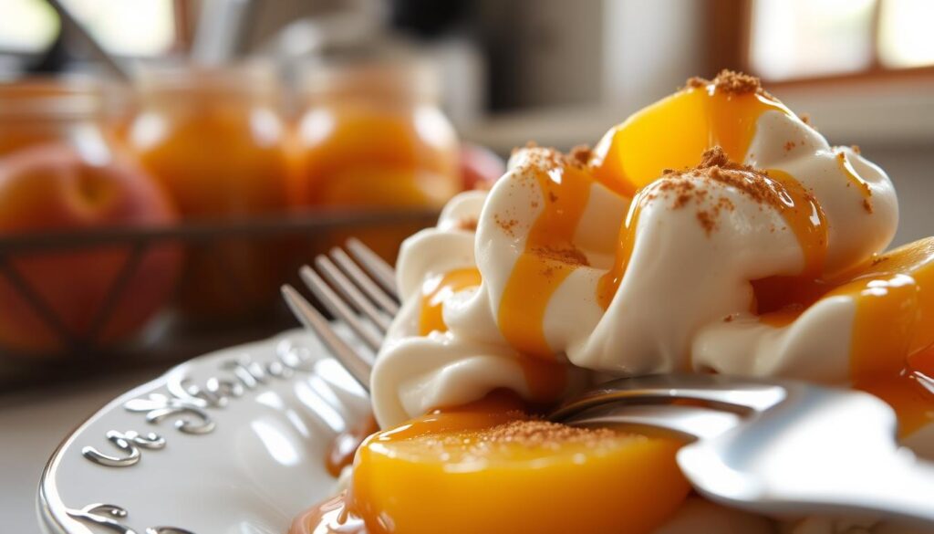 What do you eat canned peaches with?