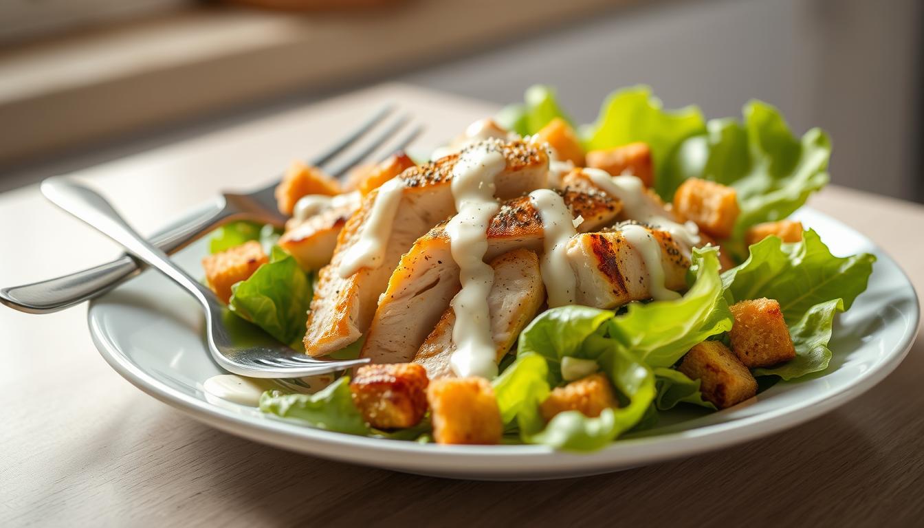 What does a chicken Caesar salad contain?