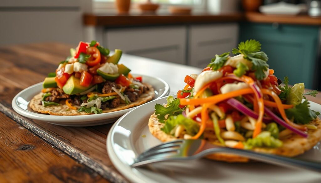 What's the difference between a tostada and a taco bowl?