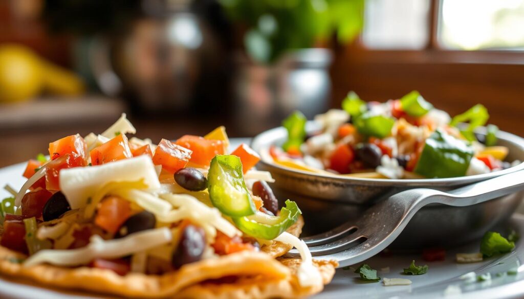 caloric content of tostadas and taco bowls