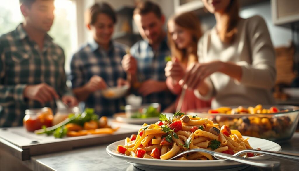 family bonding and cooking together