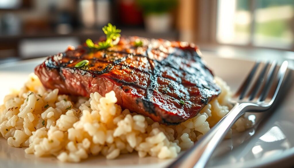 flavor profiles of steak and rice