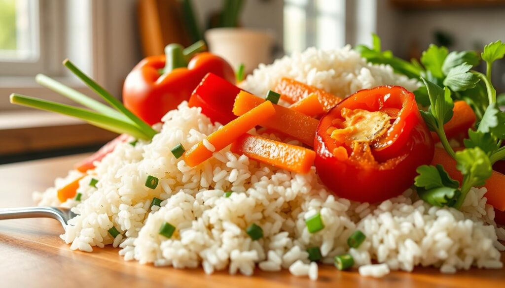 fresh ingredients for fried rice