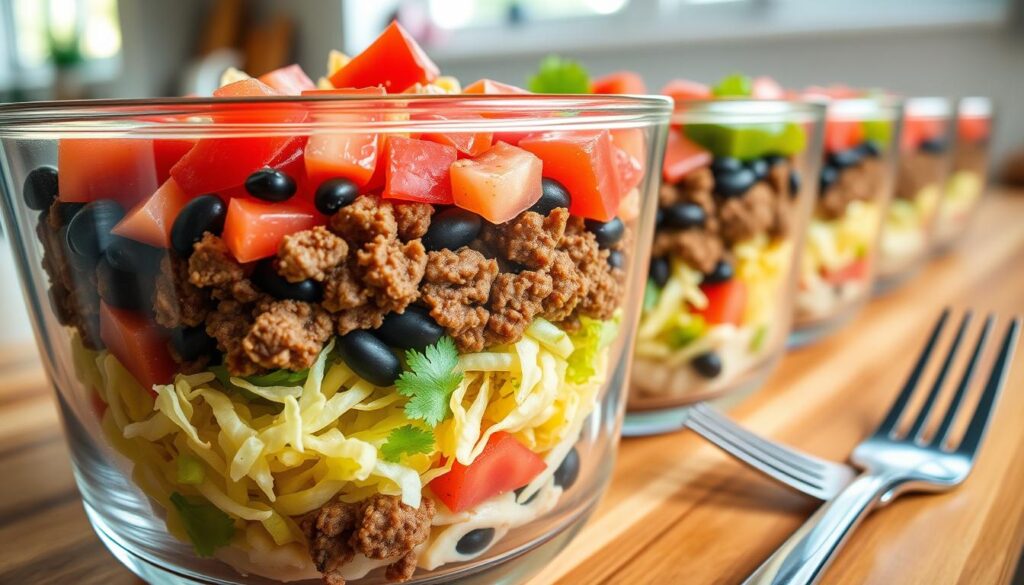 meal prepping taco bowl